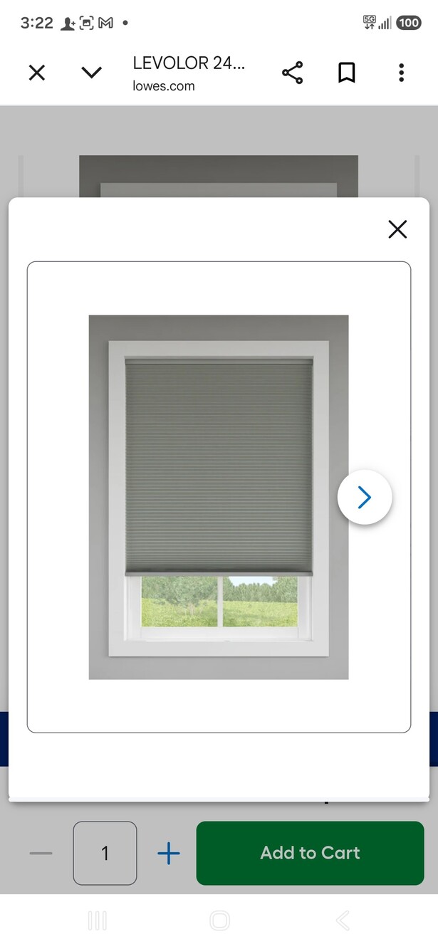 LEVOLOR Trim+Go 24"X72" Graphite Blackout Cordless Cellular Shade